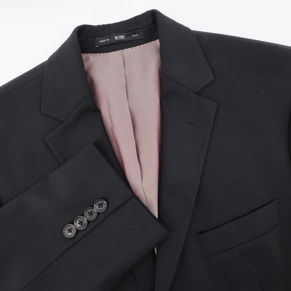 Hugo‎ Boss Super 100 Wool 2-Button Blazer Black Mens 36S